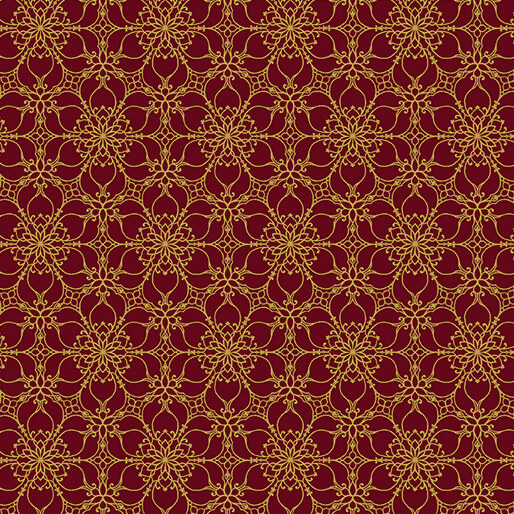 Ткань хлопок пэчворк бордовый, новый год, Benartex (арт. 13183M22B)