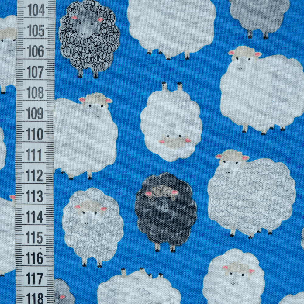 Ткань хлопок для пэчворка для одежды синий, животные, Windham Fabrics (арт. 51862-1)