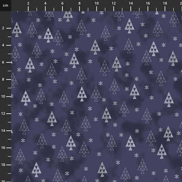 Ткань хлопок пэчворк синий фиолетовый белый, новый год, Stof (арт. 4598-602)