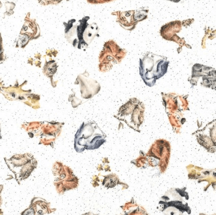 Ткань хлопок пэчворк разноцветные, животные, Maywood Studio (арт. )