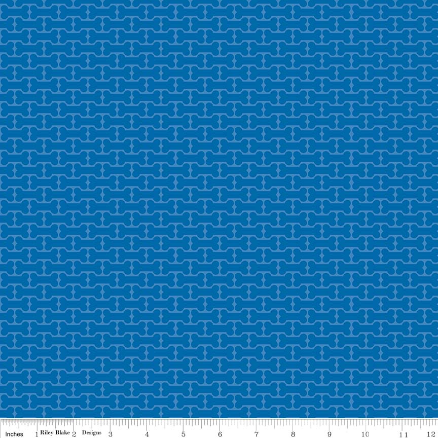 Ткань хлопок для пэчворка синий, животные собаки, Riley Blake (арт. C6935-BLUE)