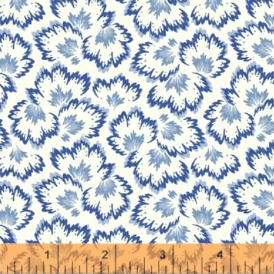 Ткань хлопок пэчворк синий белый, цветы, Windham Fabrics (арт. 123356)