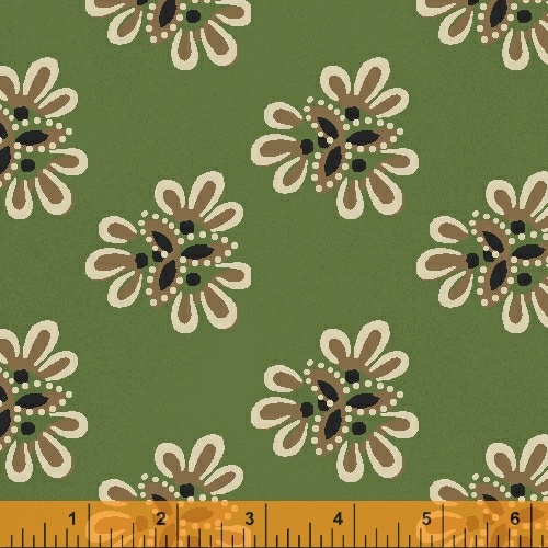 Ткань хлопок для пэчворка для одежды травяной, флора, Windham Fabrics (арт. 41748-4)