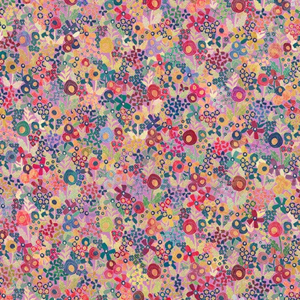 Ткань хлопок для пэчворка розовый, цветы, Robert Kaufman (арт. WELD-19460-252)