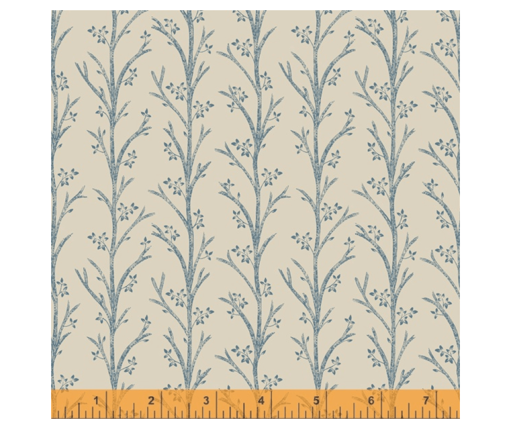 Ткань хлопок для пэчворка для одежды бежевый, флора, Windham Fabrics (арт. 52566-1)
