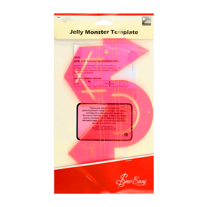 Лекало для квилтинга Sew Easy ERGG01.PNK Jelly Monster 6,3 см