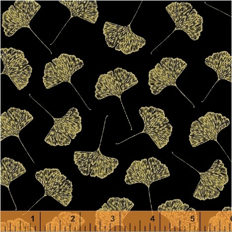 Ткань хлопок пэчворк черный, фактура металлик, Windham Fabrics (арт. 51406M-1)