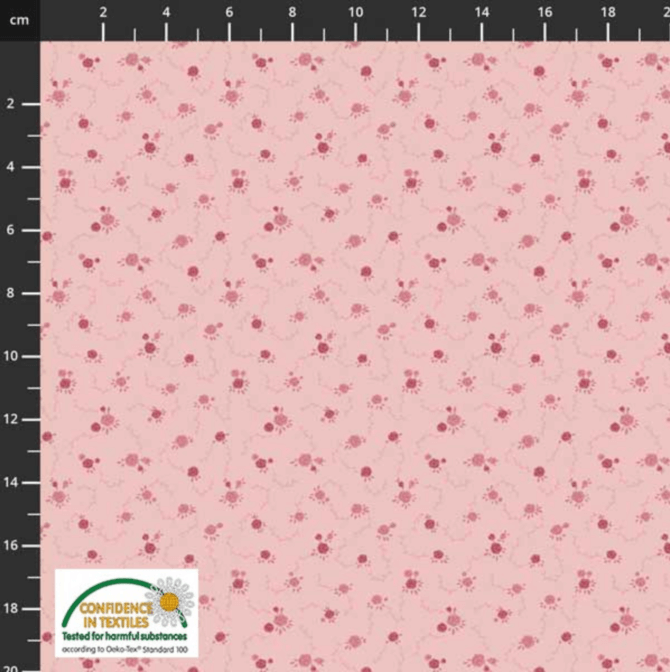 Ткань хлопок пэчворк розовый, мелкий цветочек, Stof (арт. 4501-437)