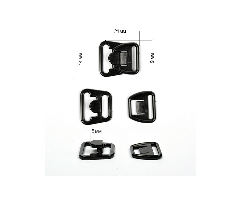 Крючок - застежка для бюстгальтера пластик 14 мм черный