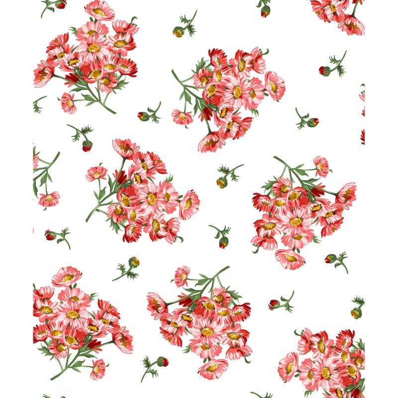 Ткань хлопок для пэчворка для одежды розовый, цветы, Maywood Studio (арт. MAS9654-J)
