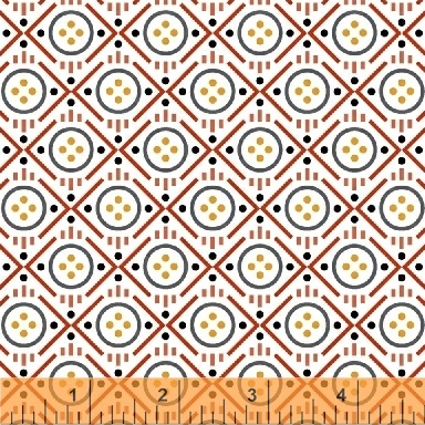 Ткань хлопок для пэчворка для одежды красный, геометрия, Windham Fabrics (арт. 43301-4)