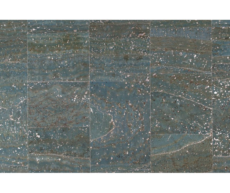 Ткань пробковая (Корк) 50×70 см, цв. голубой с серебром
