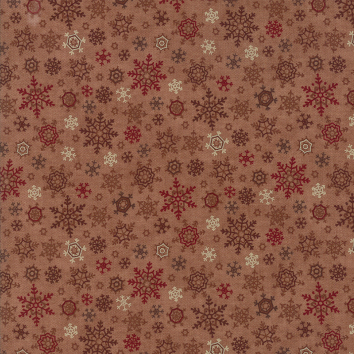 Ткань хлопок пэчворк коричневый, новый год, Moda (арт. 6735 13)