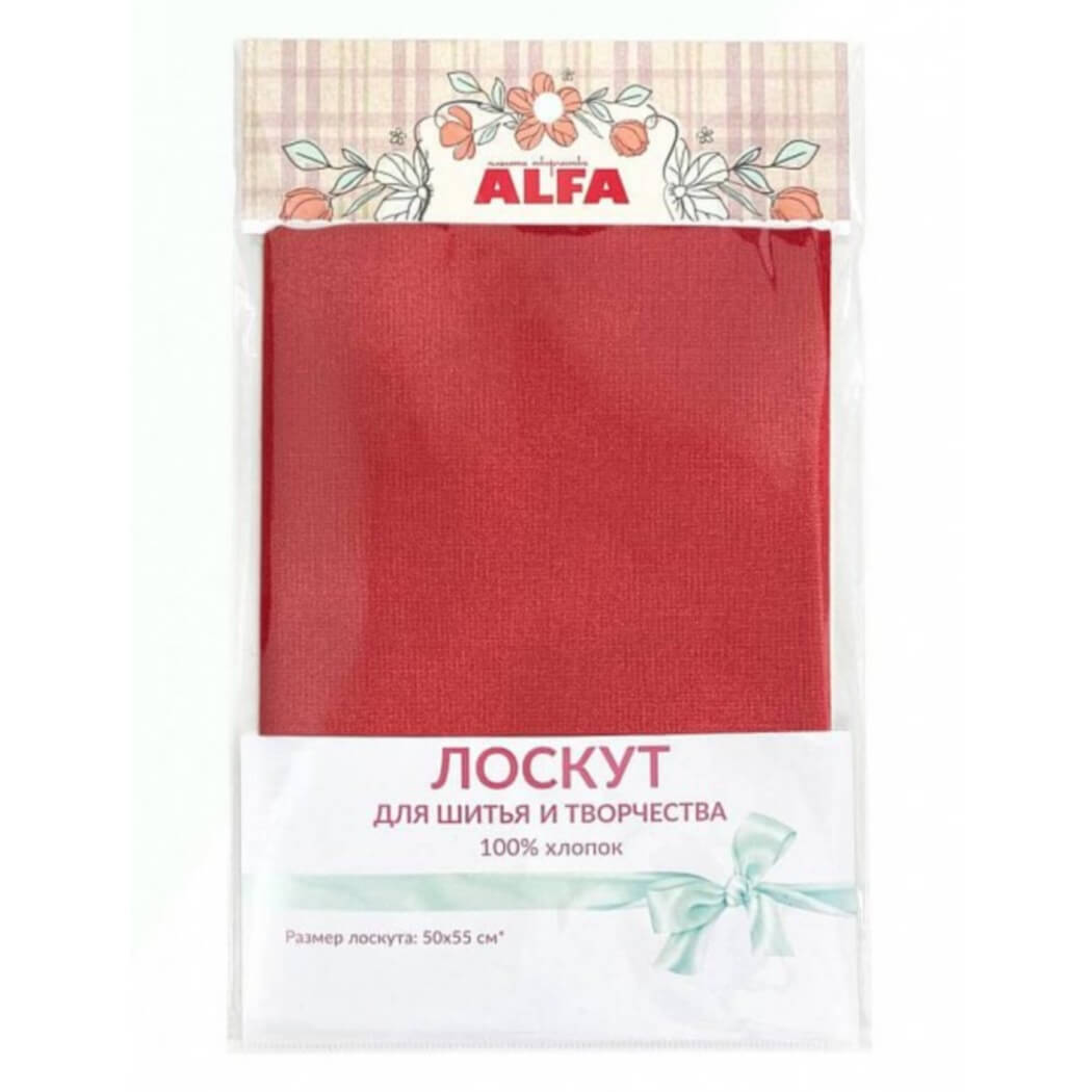 Ткань хлопок для пэчворка красный, муар, ALFA (арт. AL-DM27-L)