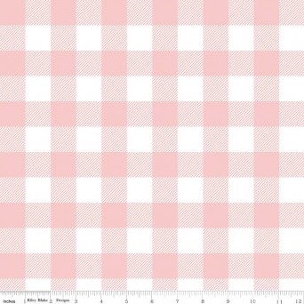 Ткань хлопок для пэчворка для одежды розовый, клетка, Riley Blake (арт. C7511-PINK)