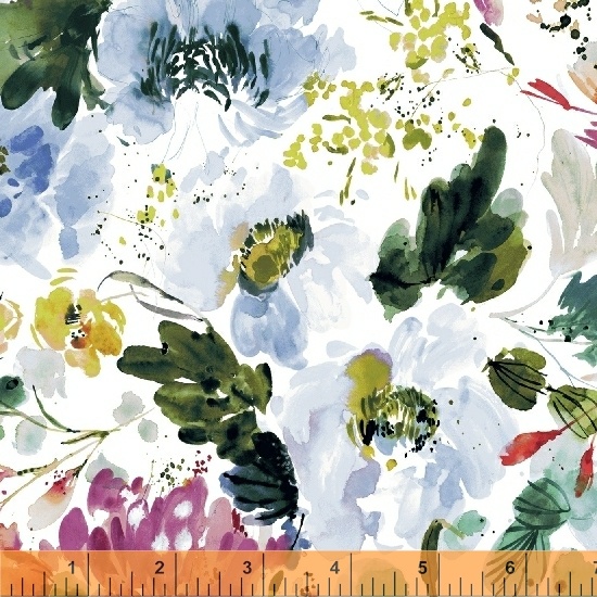 Ткань хлопок пэчворк разноцветные, цветы, Windham Fabrics (арт. )
