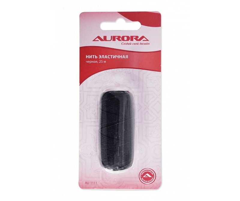 Нить эластичная (резинка) Aurora AU-1111 Black 25 м