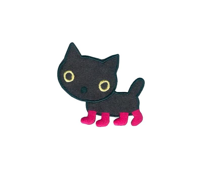 Нашивка «Котенок в носочках цвета фуксия»