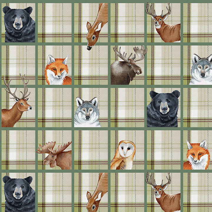 Ткань хлопок для пэчворка разноцветные, животные, Blank Quilting (арт. )