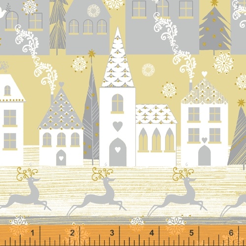 Ткань хлопок для пэчворка для одежды серебро, новый год, Windham Fabrics (арт. 51774M-2)