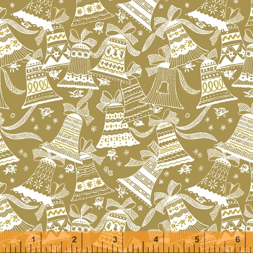 Ткань хлопок для пэчворка золото, новый год, Windham Fabrics (арт. 51774M-1)