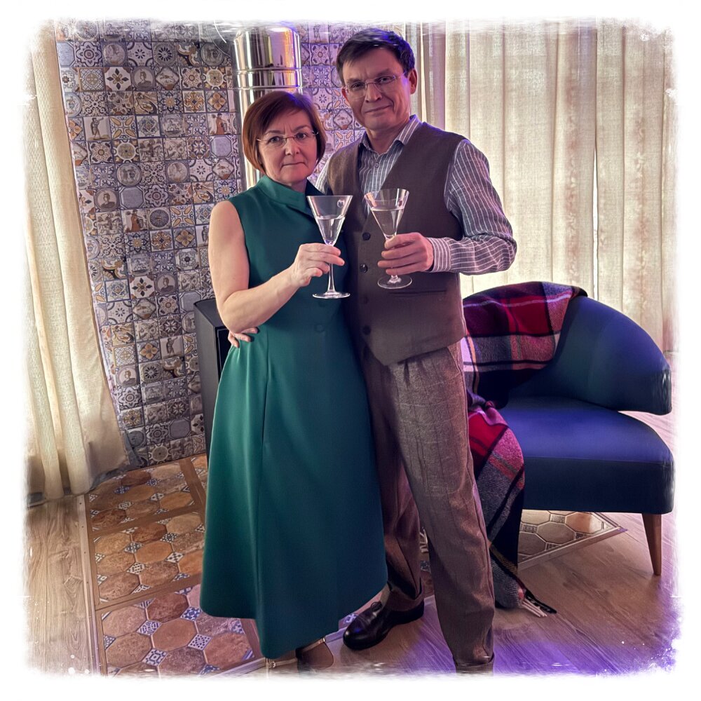 Платье и мужская рубашка «Новый год в загородном доме»