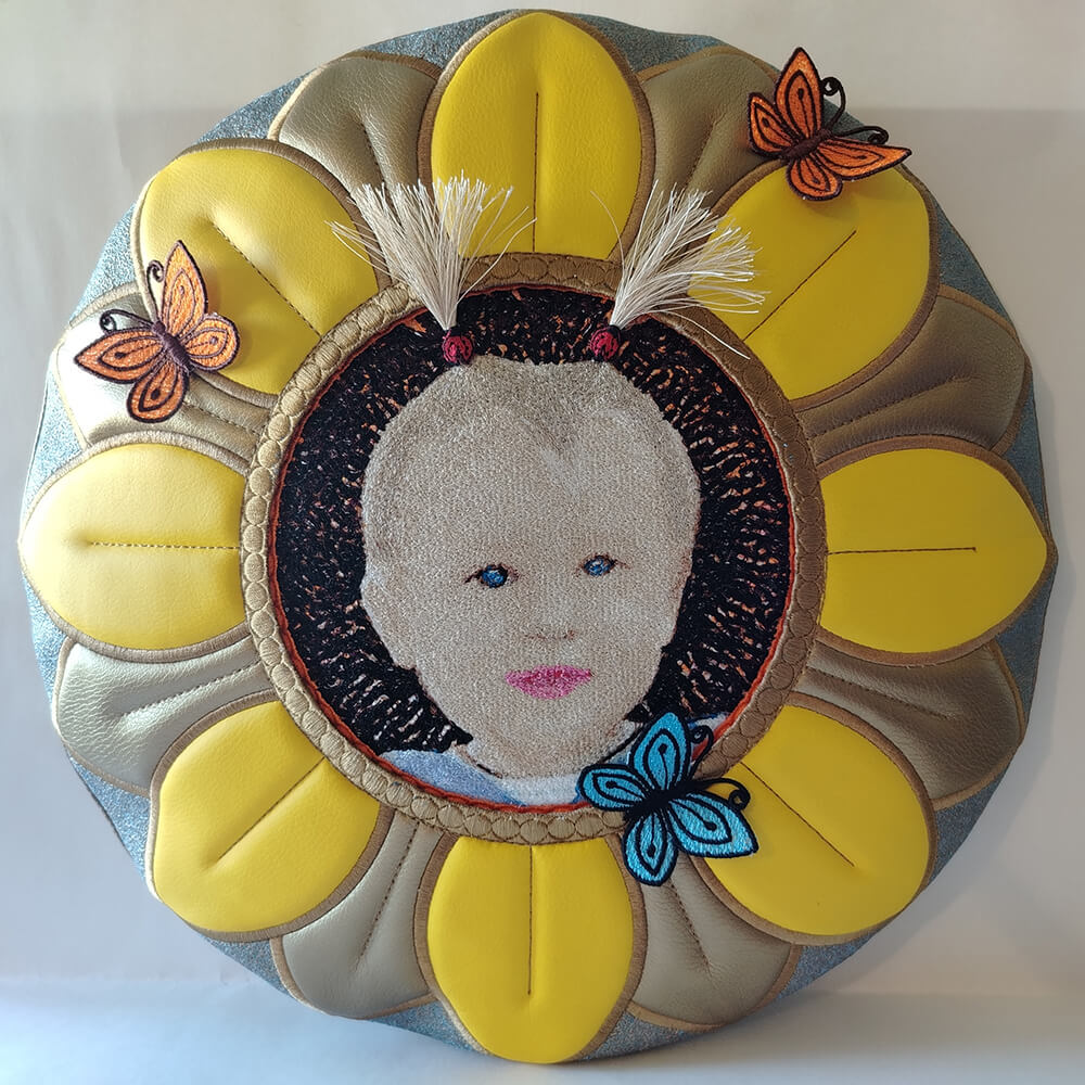 Подушка «Подсолнух с портретом»