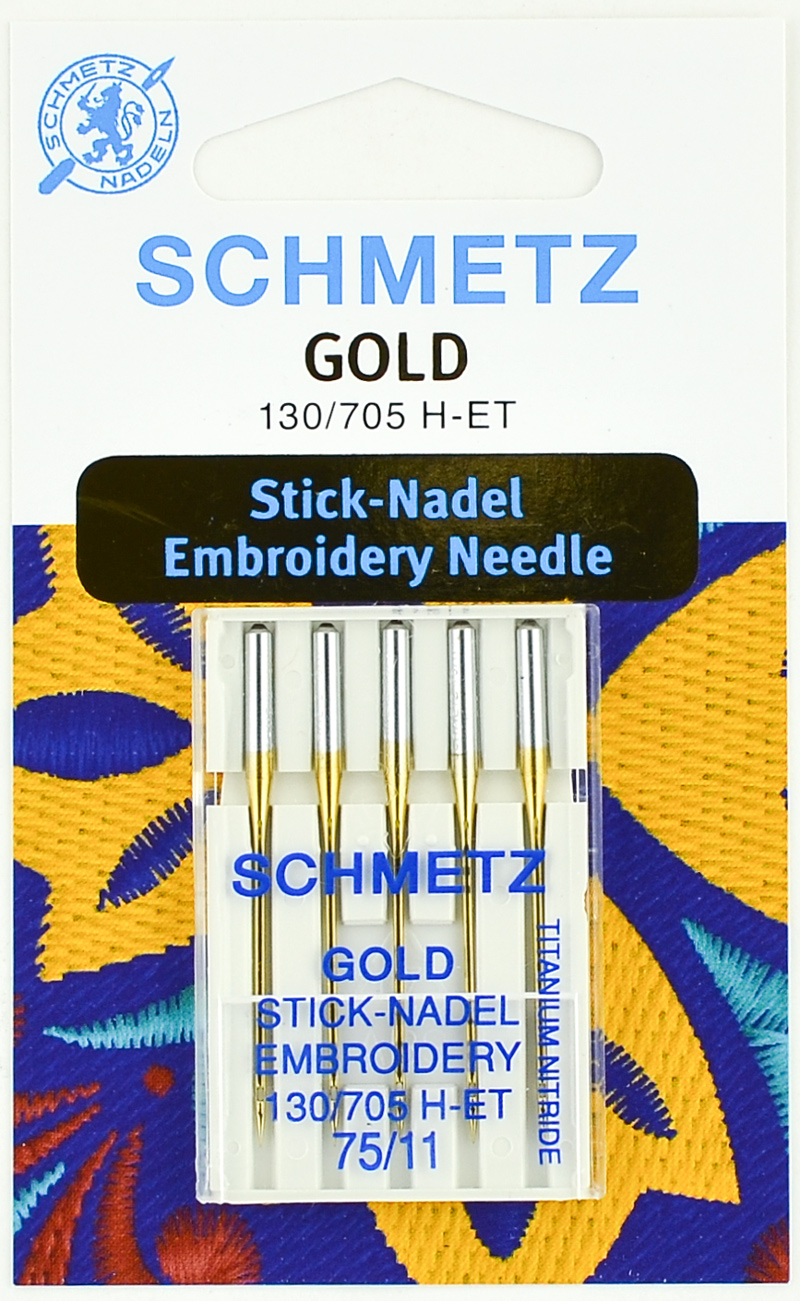 Иглы вышивальные Schmetz Gold № 75 5 шт.