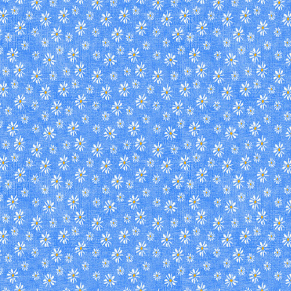 Ткань хлопок пэчворк голубой, цветы, Stof (арт. 4512-923)