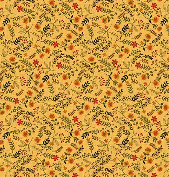 Ткань хлопок пэчворк желтый, цветы, Henry Glass (арт. 2811-33)