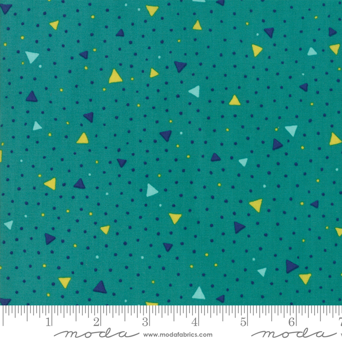 Ткань хлопок пэчворк зеленый, геометрия горох и точки, Moda (арт. 33342 19)