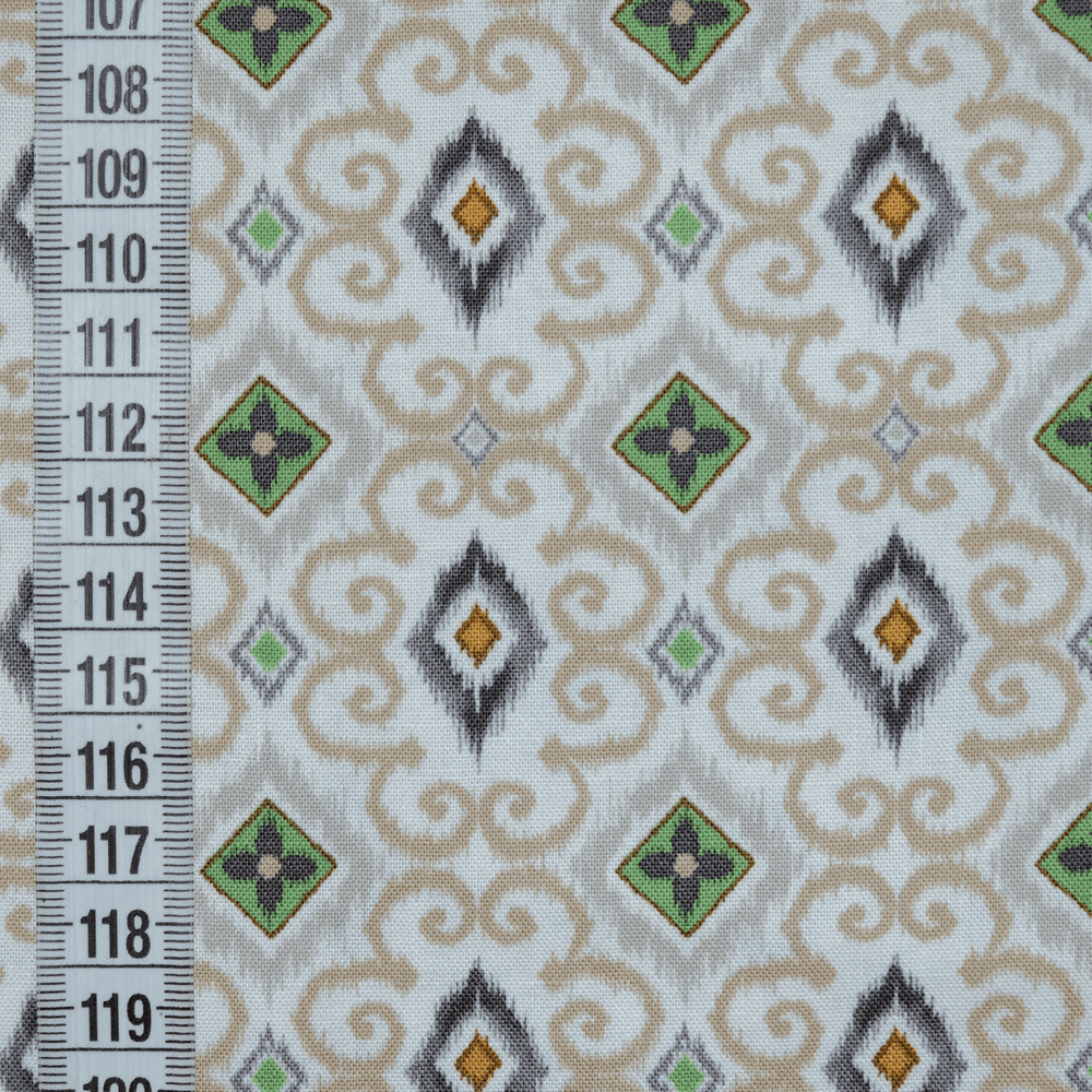 Ткань хлопок для пэчворка бежевый, геометрия восточные мотивы, Blank Quilting (арт. 9849-41)