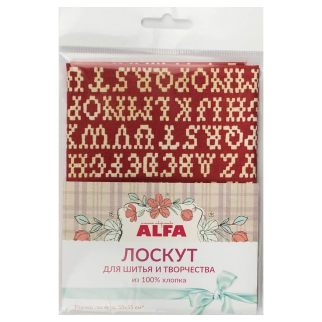 Ткань хлопок для пэчворка красный, детская тематика, ALFA (арт. PA702)