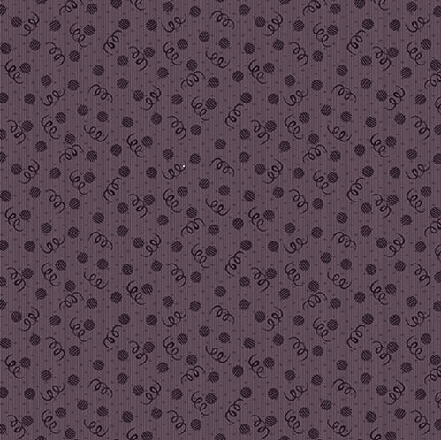 Ткань хлопок пэчворк фиолетовый, горох и точки завитки, Blank Quilting (арт. )