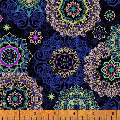 Ткань хлопок для пэчворка разноцветные золото, необычные, Windham Fabrics (арт. 243589)
