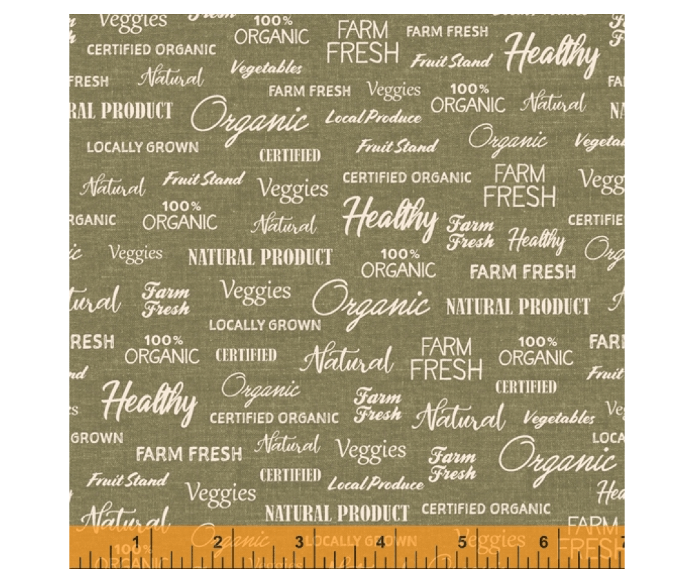 Ткань хлопок для пэчворка коричневый белый, надписи, Windham Fabrics (арт. )