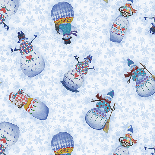 Ткань хлопок пэчворк голубой, детская тематика новый год, Benartex (арт. 0665905B)
