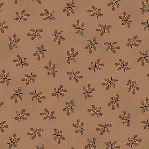 Ткань хлопок пэчворк коричневый, цветы, Henry Glass (арт. 9845-93)