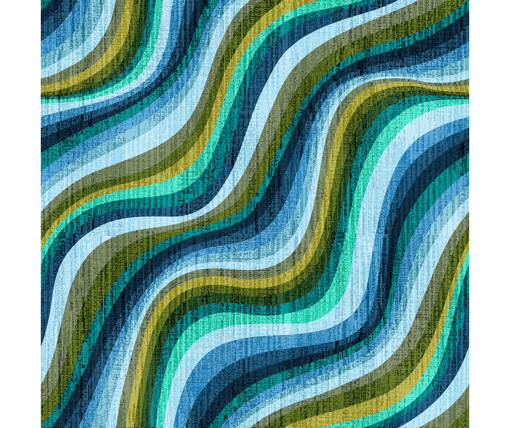 Ткань хлопок для пэчворка для одежды синий, полоски необычные, Windham Fabrics (арт. CHAY095000)