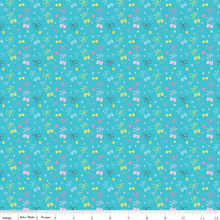 Ткань хлопок для пэчворка бирюзовый, детская тематика, Riley Blake (арт. C6953-AQUA)