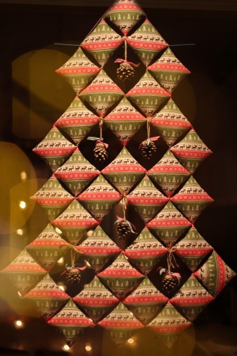 Ёлка новогодняя настенная текстильная