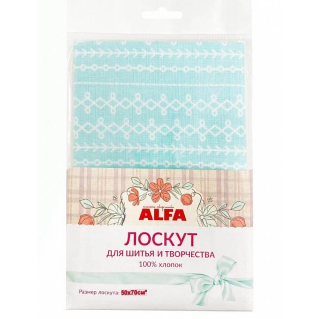 Ткань хлопок для пэчворка голубой, геометрия, ALFA (арт. SB 2353A  |  | 48L)