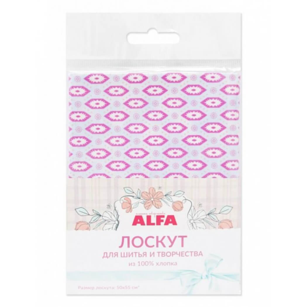 Ткань хлопок для пэчворка розовый, геометрия, ALFA (арт. AL-81169-249-L)