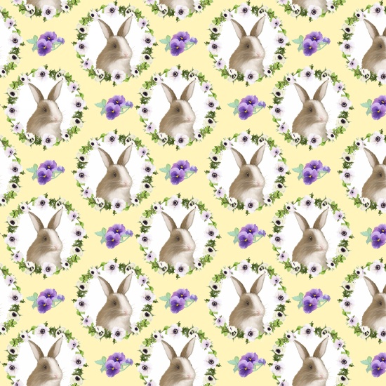 Ткань хлопок для пэчворка для одежды желтый, животные, Blank Quilting (арт. 9403-77)