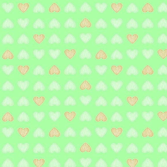 Ткань хлопок пэчворк зеленый, детская тематика день святого валентина, Michael Miller (арт. MD7853-CLVR-D)