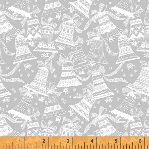 Ткань хлопок для пэчворка серебро, новый год, Windham Fabrics (арт. 51774M-2)