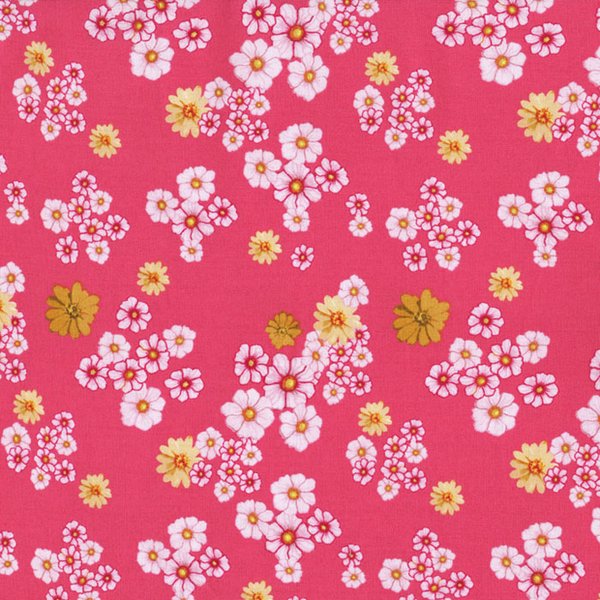 Ткань хлопок для пэчворка для одежды розовый, цветы, RJR (арт. C4816-PINK)