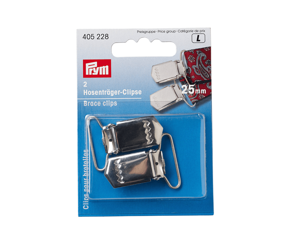 Зажимы для подтяжек Prym 405228 25 мм, серебрянный