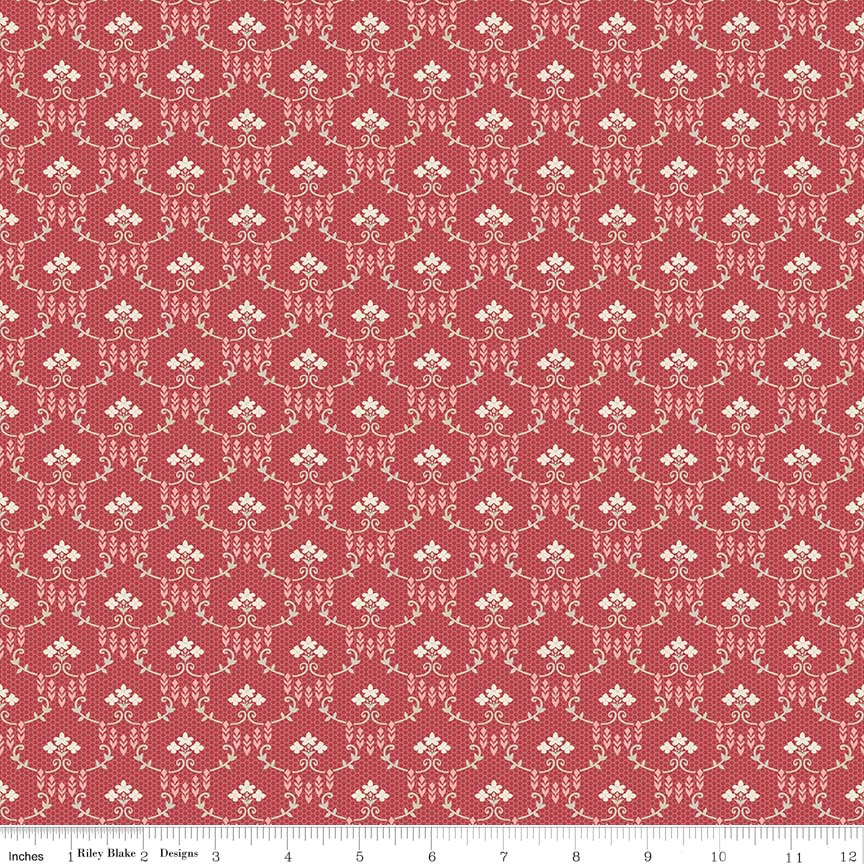 Ткань хлопок для пэчворка красный, фактура винтаж, Riley Blake (арт. C5114-RED)