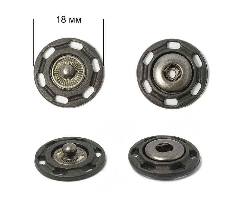 Кнопки пришивные металл 18 мм никель